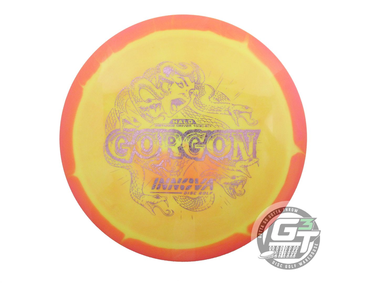 USED Innova Halo Star Gorgon 175g Pink-Yellow Distance Driver Golf Disc