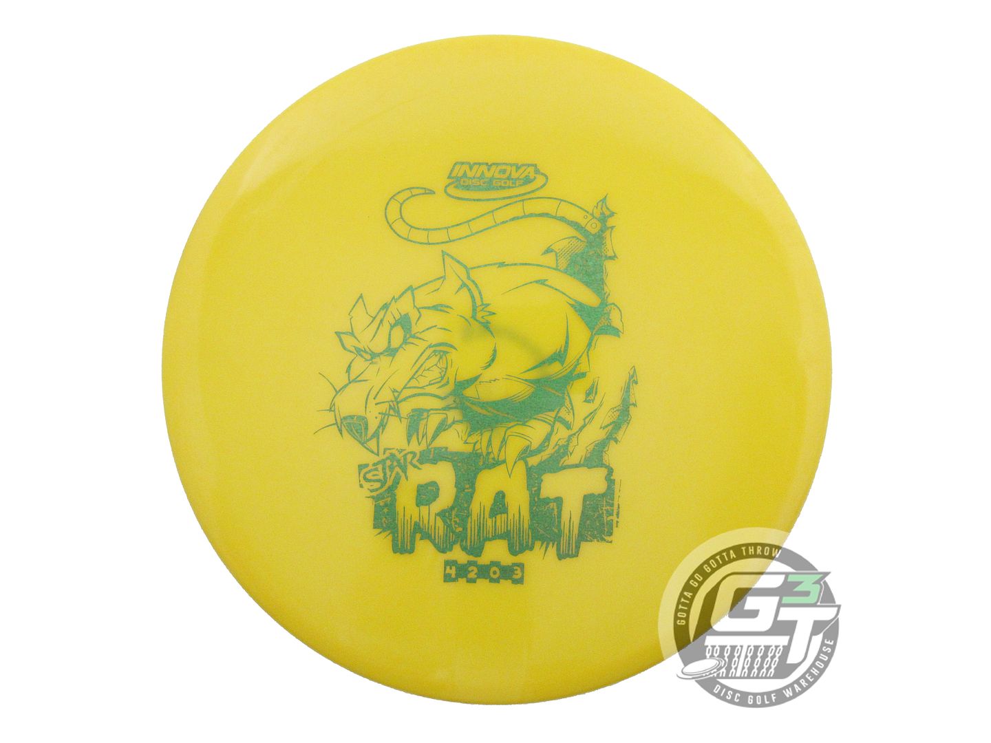 USED Innova Star Rat 157g Marigold Green Shatter Foil Midrange Golf Disc