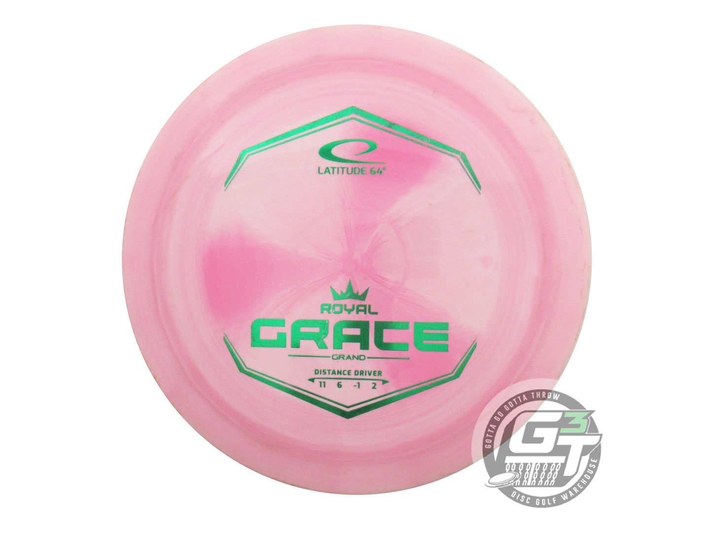 USED Latitude 64 Royal Grand Grace 175g Pink Green Foil Distance Driver Disc