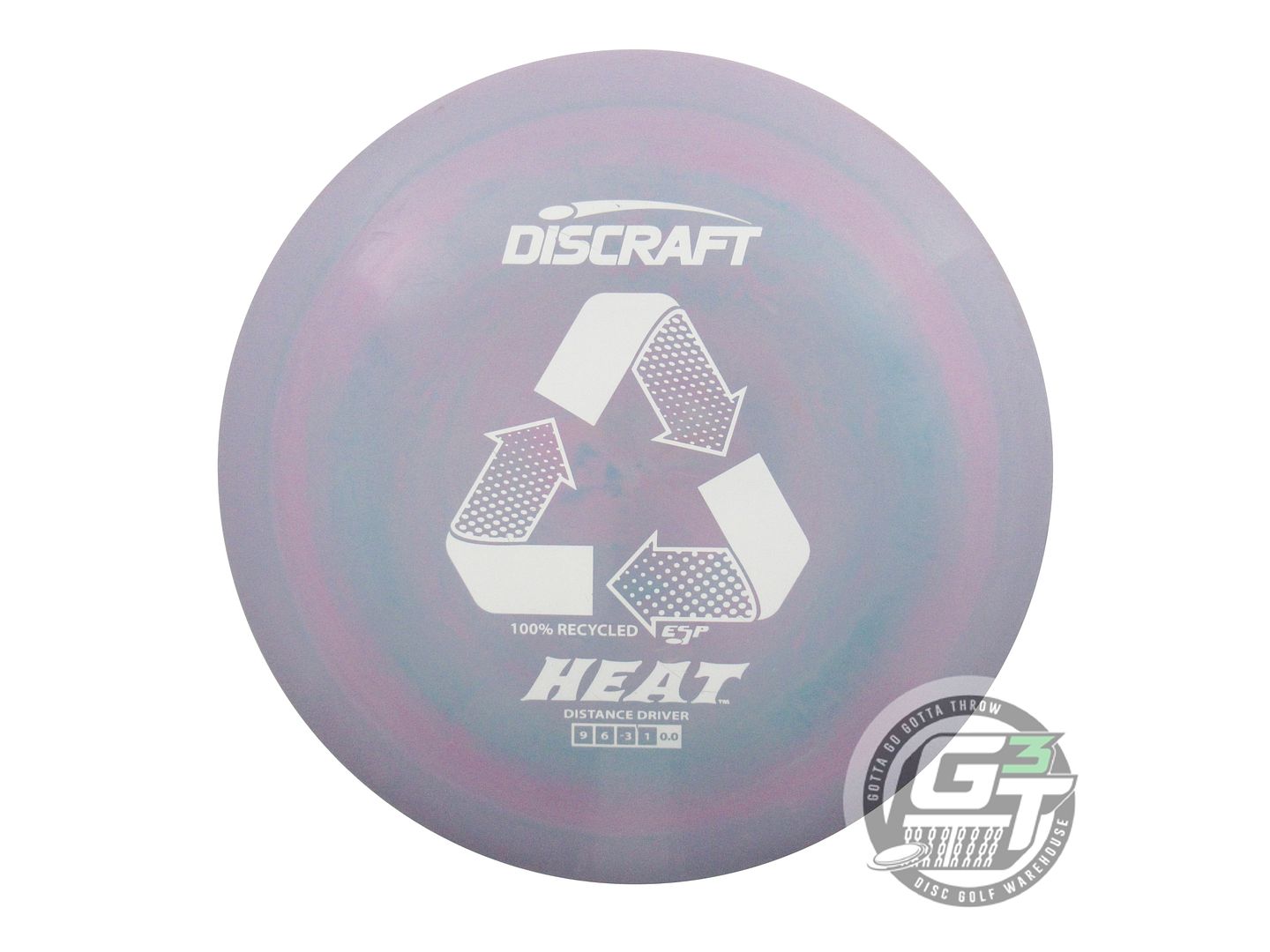 USED Discraft Recycled ESP Heat 162g Purple-Pink Distance Driver Golf Disc