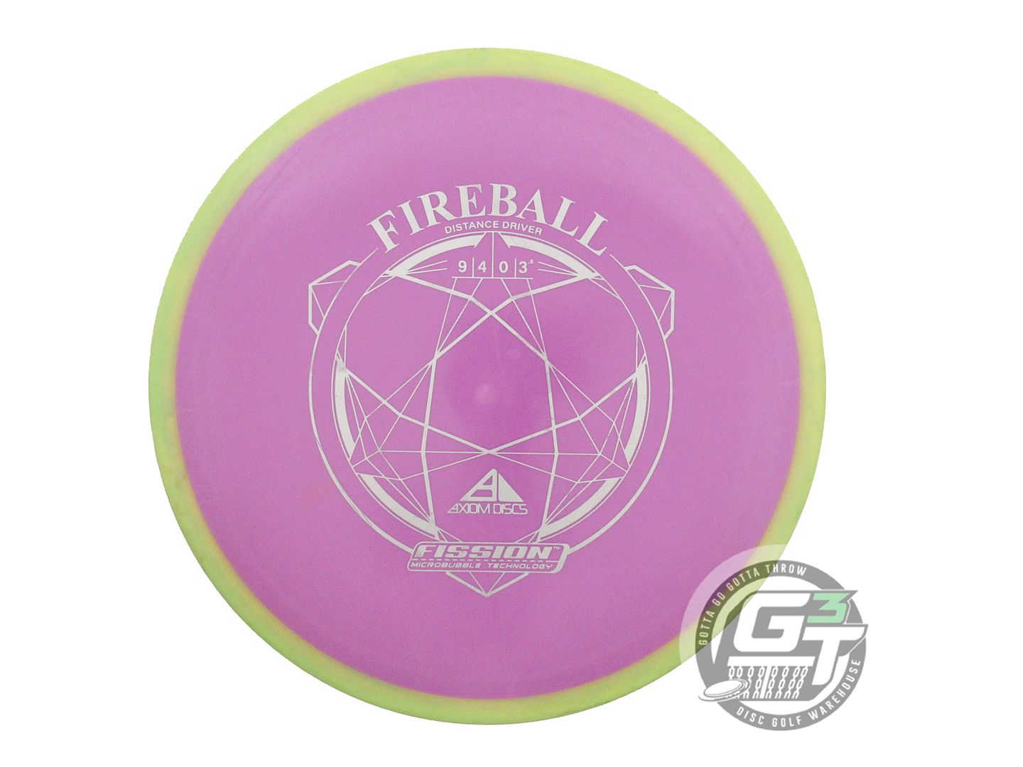 USED Axiom Discs Fission Fireball 158g Lilac Lime Foil Distance Driver Golf Disc