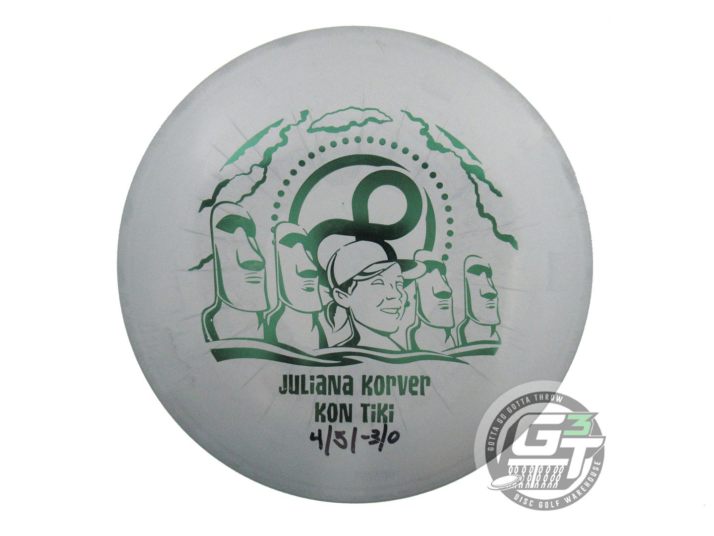 USED Infinite [KORVER] G-Blend Kon Tiki 172g Gray Green Foil Midrange Golf Disc