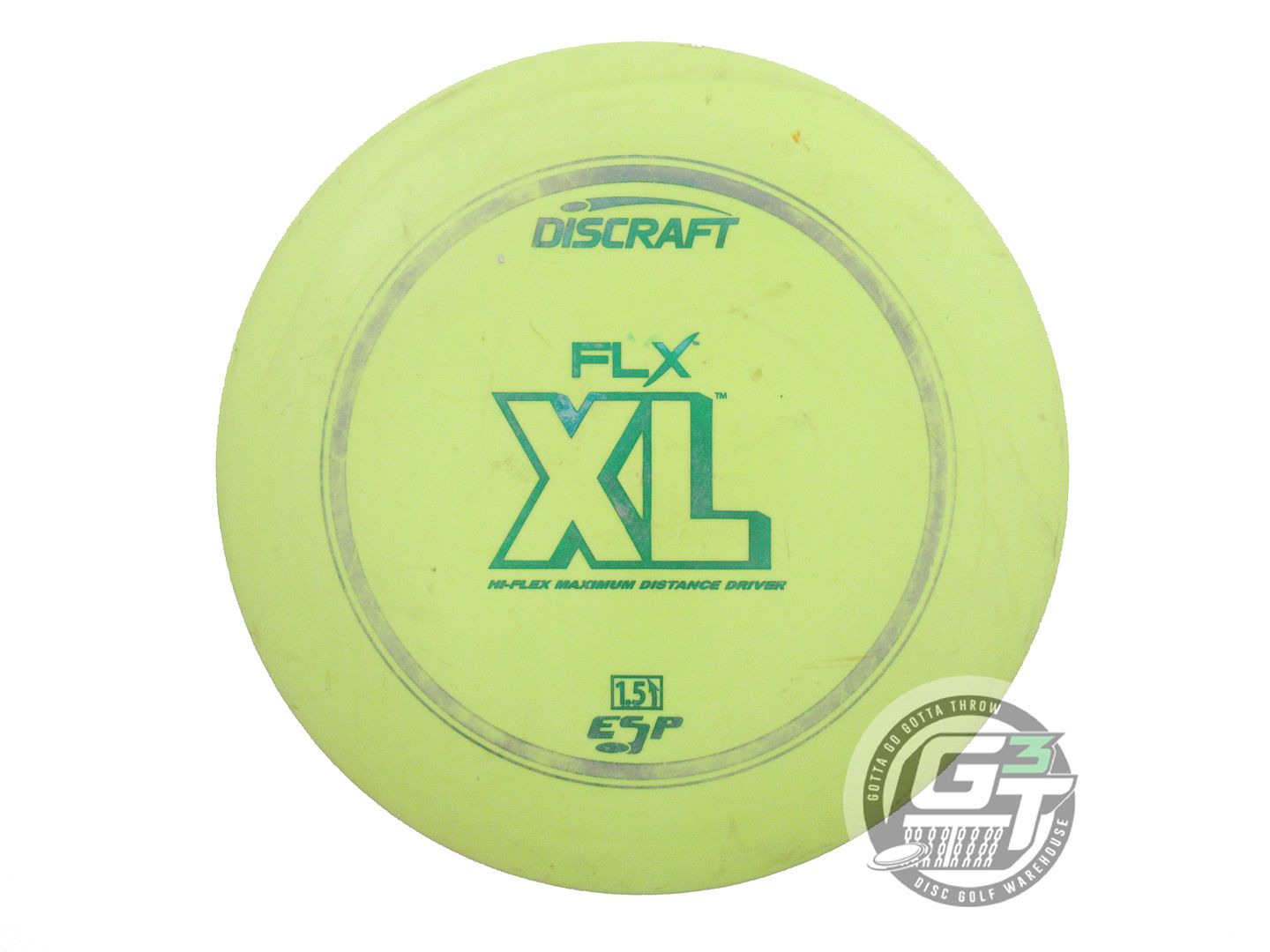 USED Discraft ESP FLX XL 173g Lime Green Foil Distance Driver Golf Disc