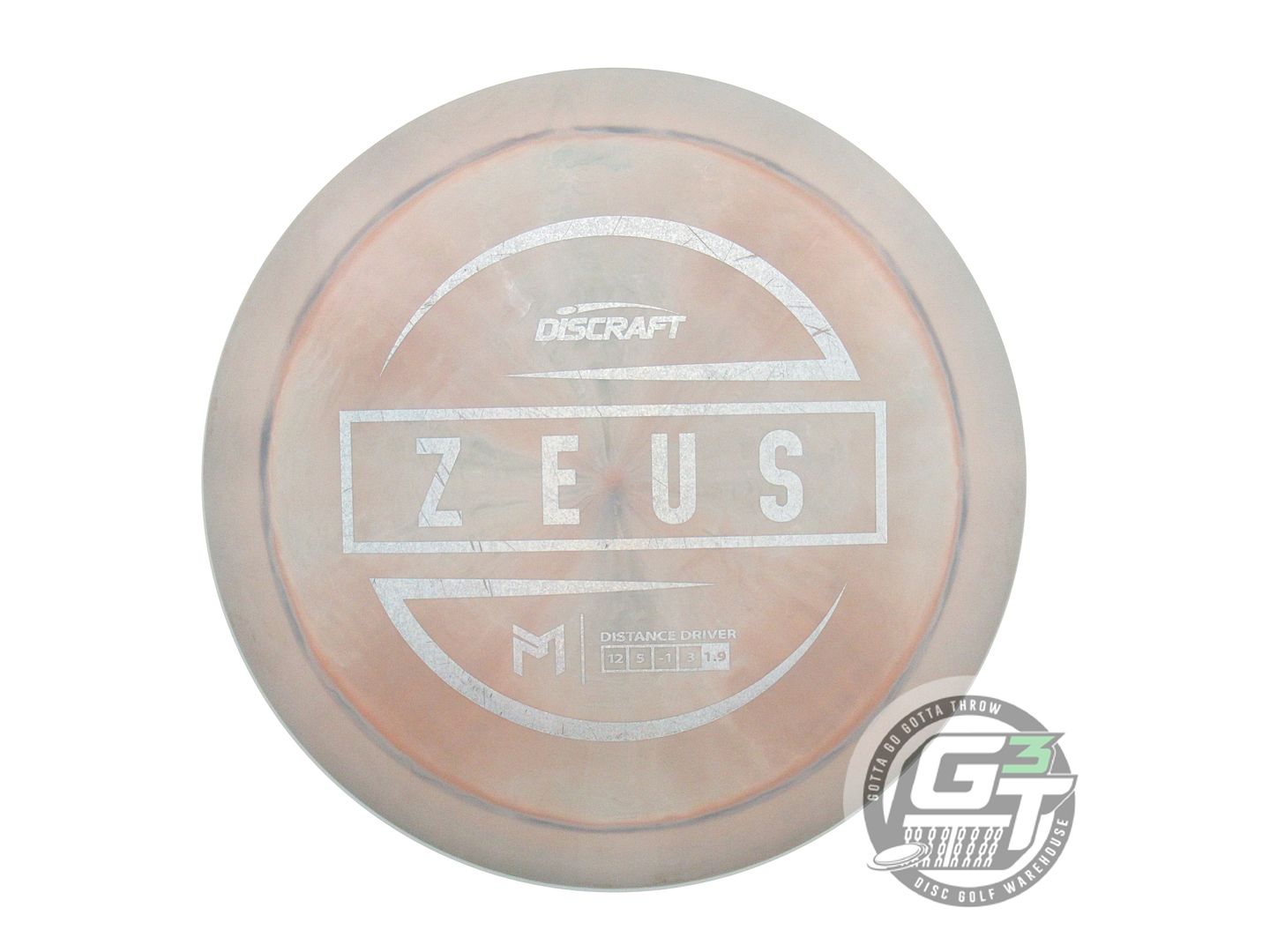 USED Discraft [McBETH] ESP Zeus 175g Gray-Peach Silver Glitter Driver Golf Disc