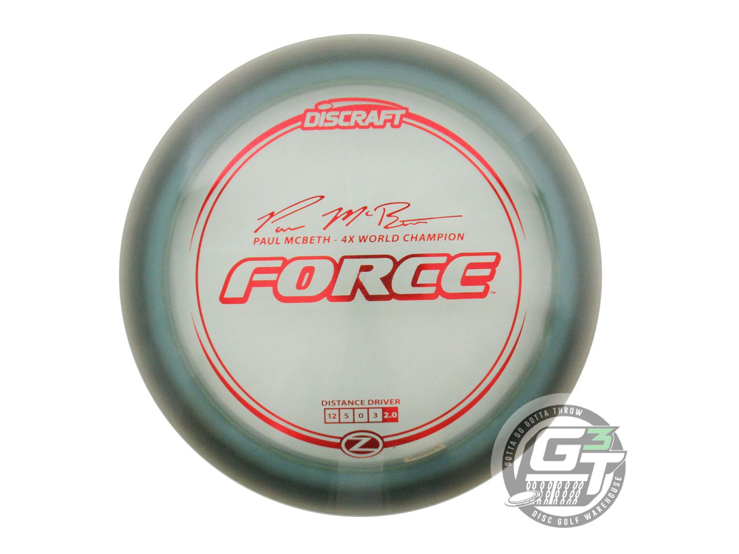 NOS Discraft [McBETH] Z Force 174g Gray Red Weave Foil Distance Driver Golf Disc