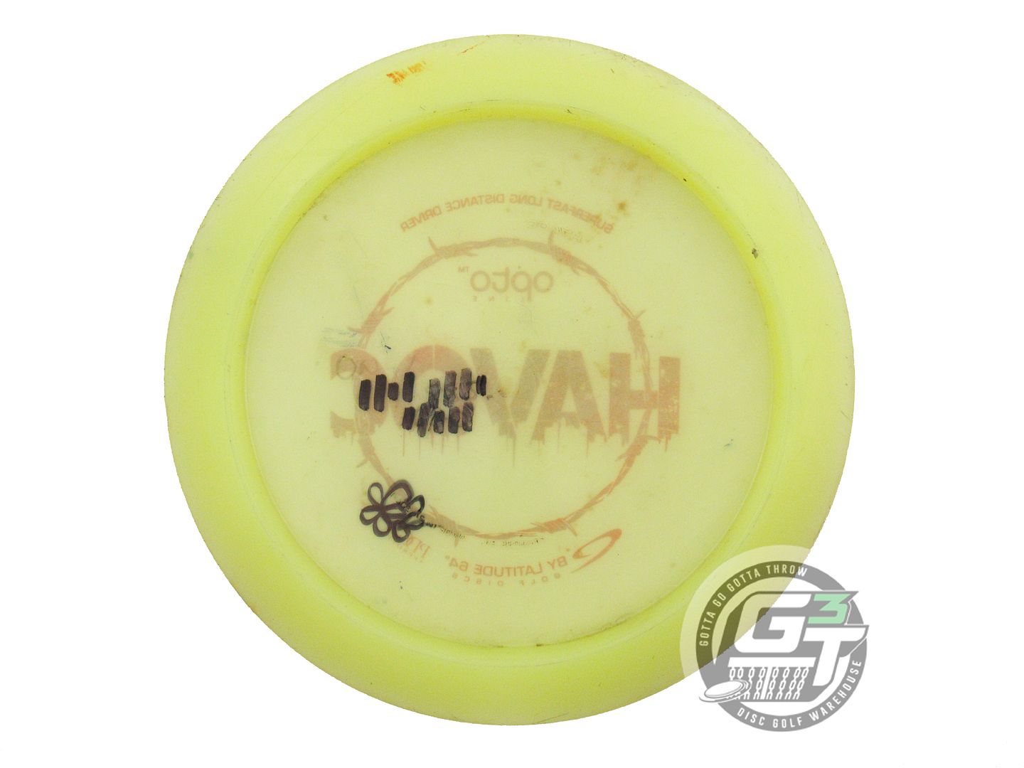USED Latitude 64 Opto Havoc 170g Yellow Red Foil Distance Driver Golf Disc