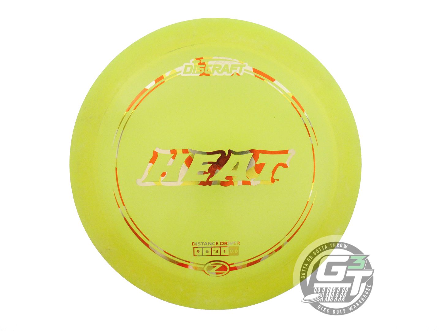 USED Discraft Z Heat 170g Yellow Orange Camo Foil Distance Driver Golf Disc