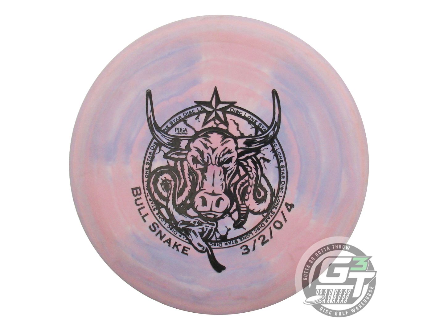 USED Lone Star Victor 1 Bull Snake 174g Lilac-Pink Putter Golf Disc
