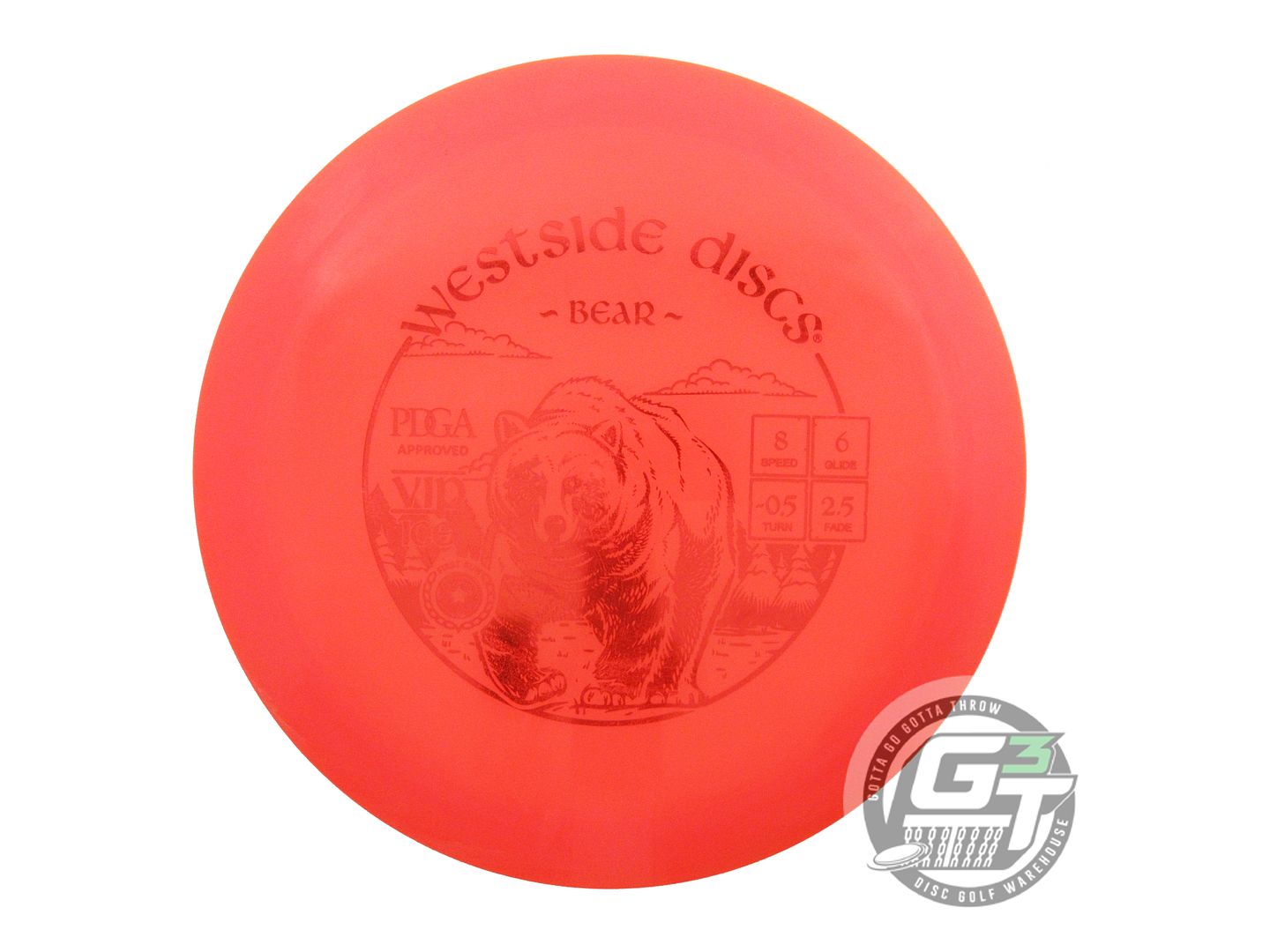 USED Westside Discs VIP Ice Bear 174g Orange Red Foil Fairway Driver Golf Disc