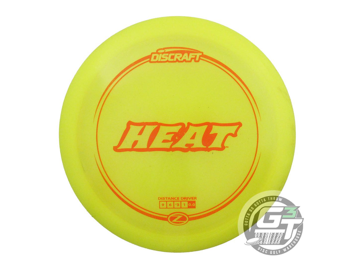 USED Discraft Z Heat 175g Yellow Orange Stamp Distance Driver Golf Disc
