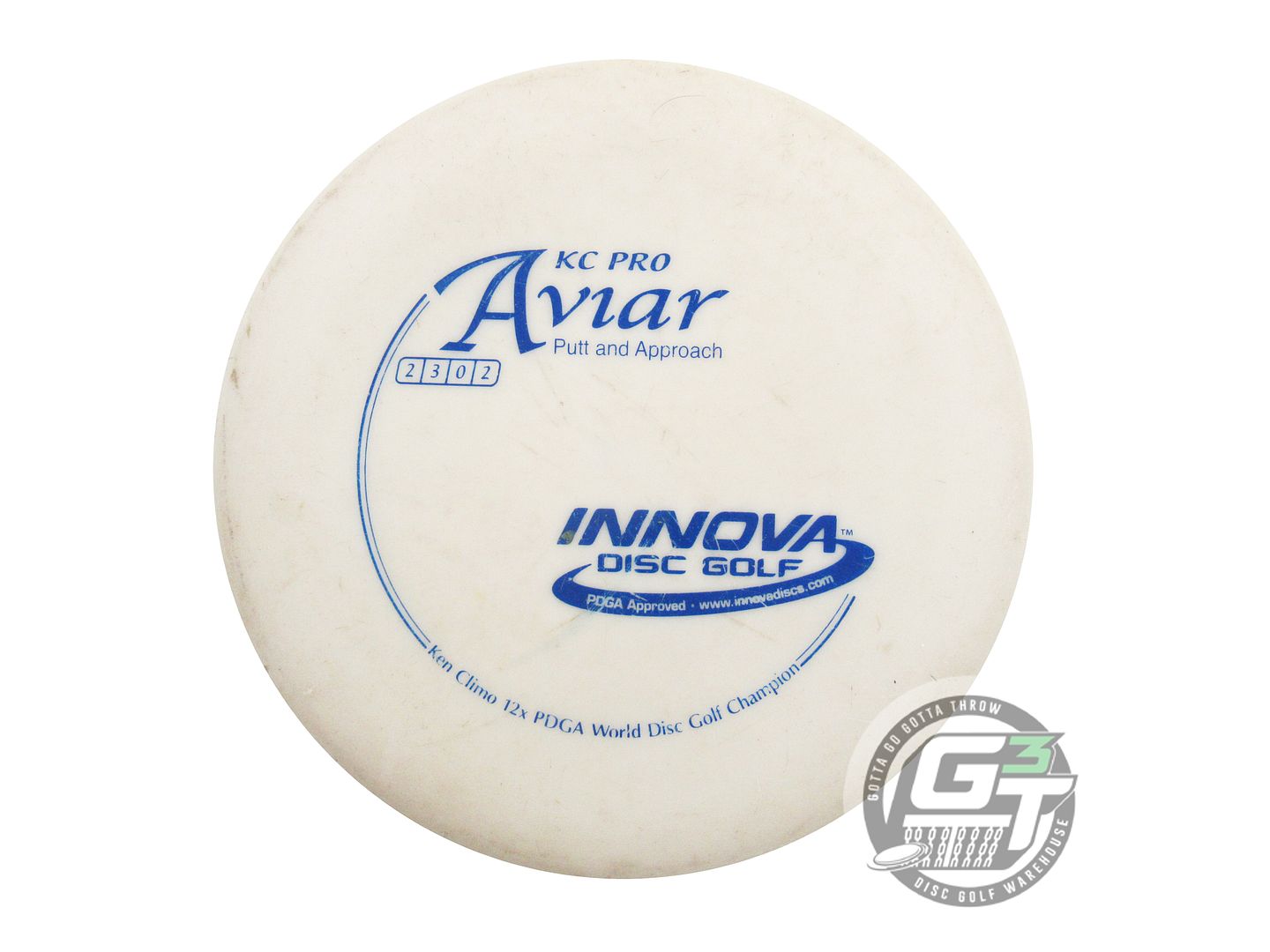 USED Innova KC Pro Aviar 174g Ivory Blue Stamp Putter Golf Disc