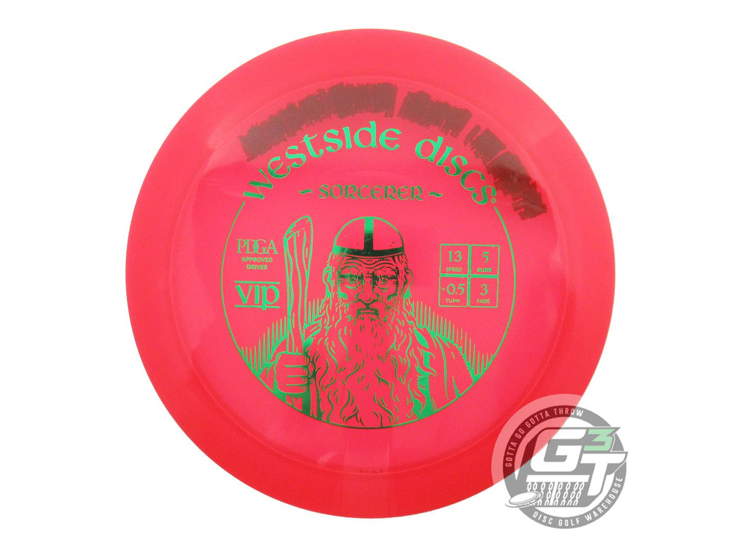 USED Westside Discs VIP Sorcerer 174g Red Green Foil Distance Driver Golf Disc