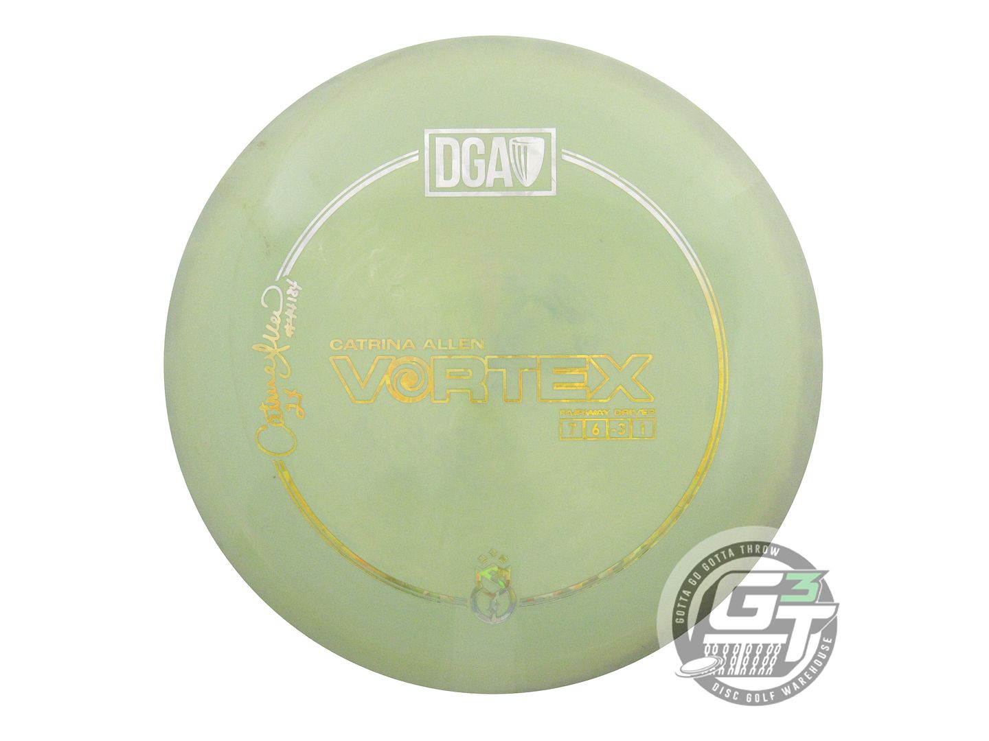 USED DGA [ALLEN] ProLine Vortex 175g Olive Shatter Foil Fairway Driver Golf Disc