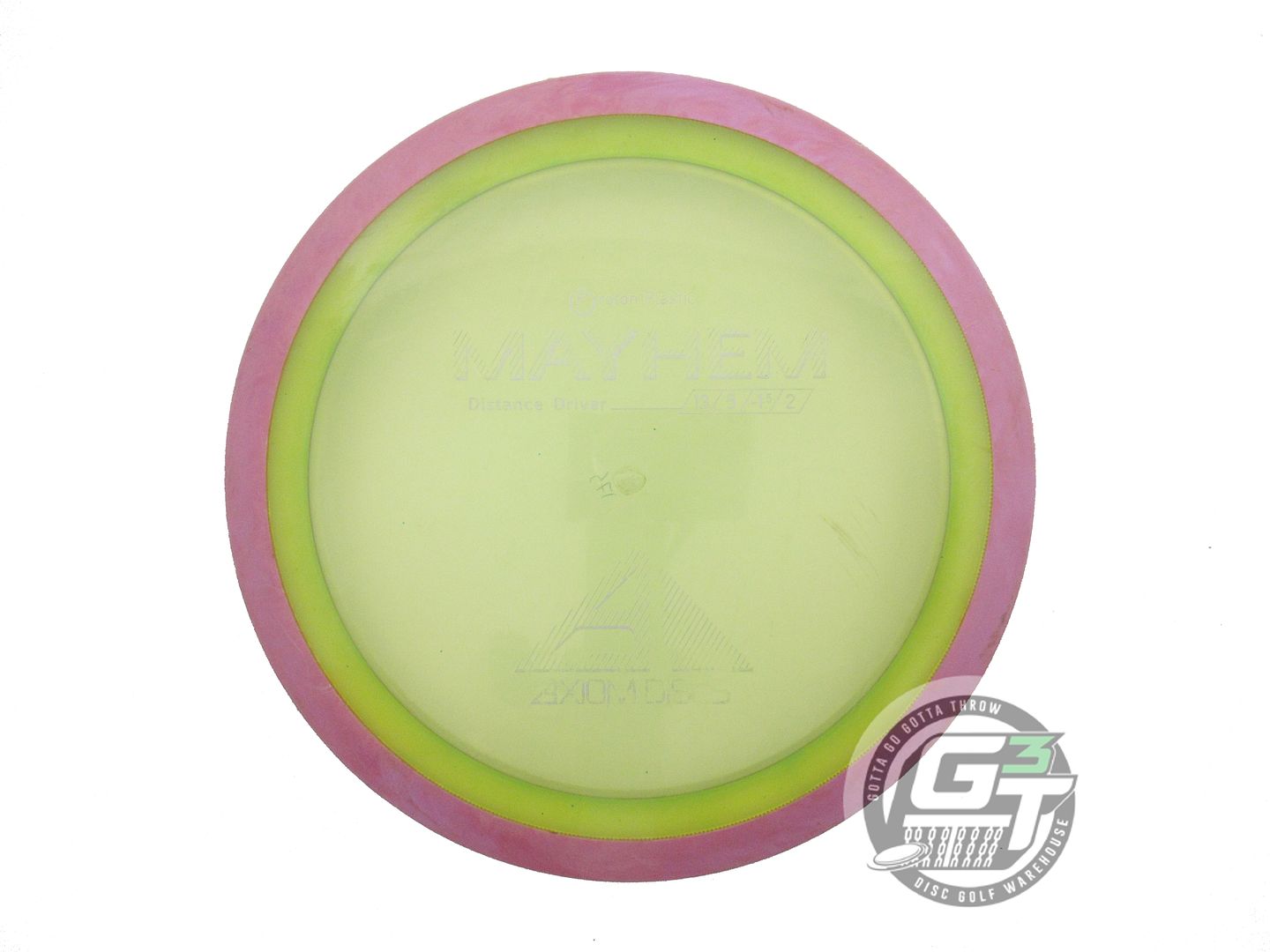 USED Axiom Discs Proton Mayhem 175g Lime Pink Foil Distance Driver Golf Disc