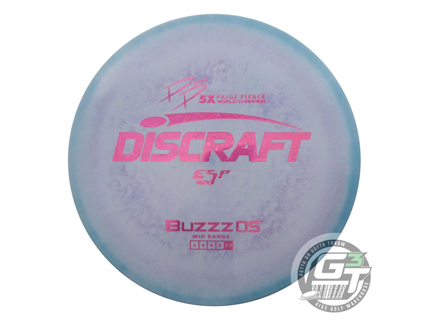 USED Discraft [PIERCE] ESP Buzzz OS 180g Blue-Purple Pink Star Midrange Disc