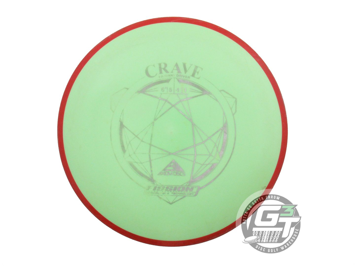 USED Axiom Discs Fission Crave 165g Lime Red Rim Fairway Driver Golf Disc
