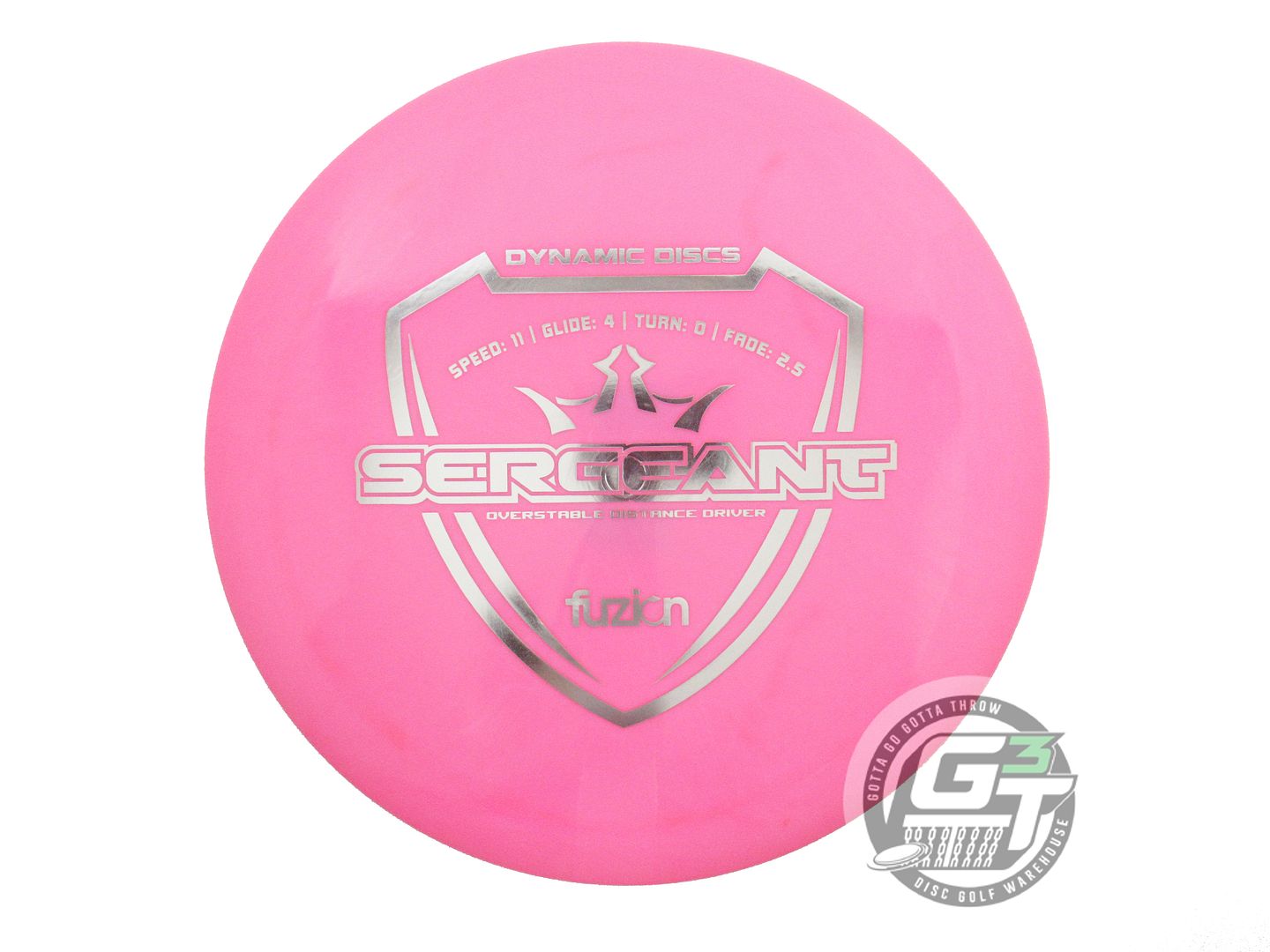 USED Dynamic Discs Fuzion Sergeant 176g Pink Silver Foil Driver Golf Disc