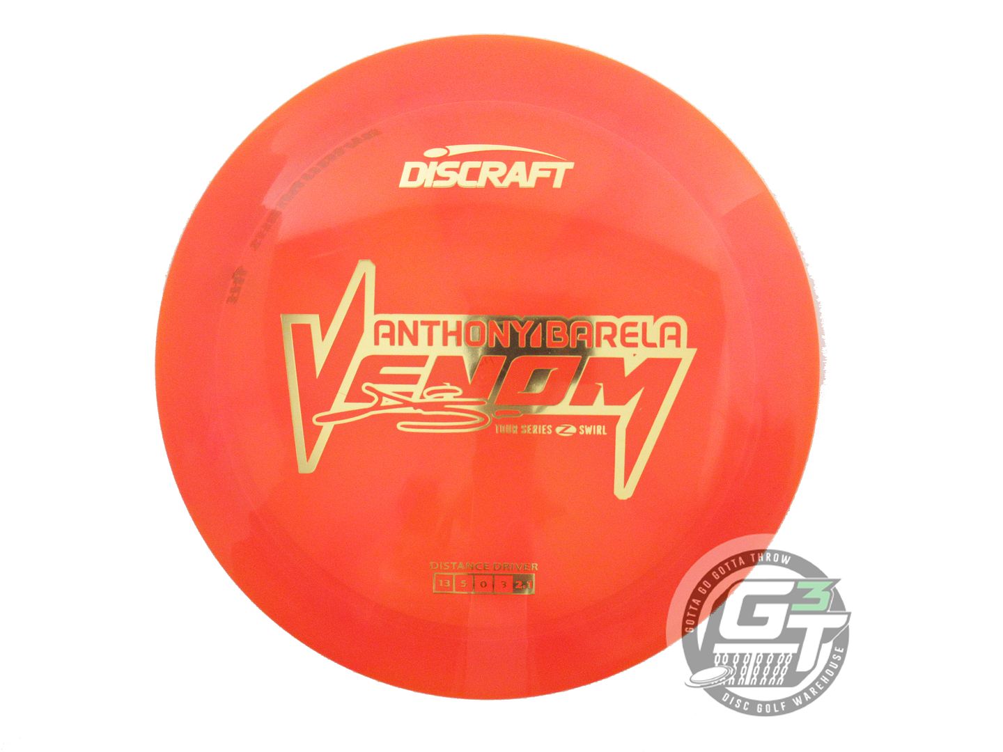 USED Discraft [BARELA] Z Swirl Venom 174g Orange Gold Foil Distance Driver Disc