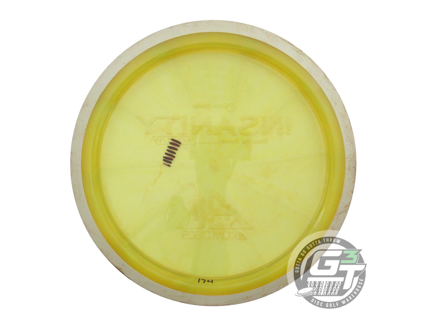 USED Axiom Discs Proton Insanity 174g Yellow White Rim Distance Driver Golf Disc