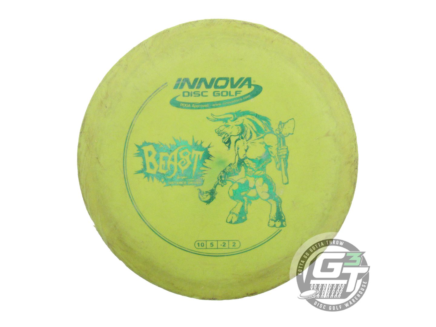 USED Innova DX Beast 165g Lime Green Foil Distance Driver Golf Disc