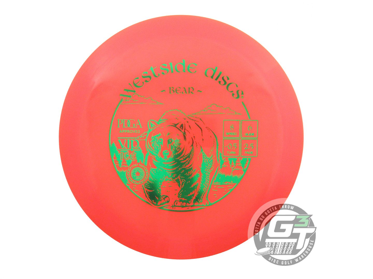 USED Westside Discs VIP Ice Bear 174g Orange Green Foil Fairway Driver Golf Disc