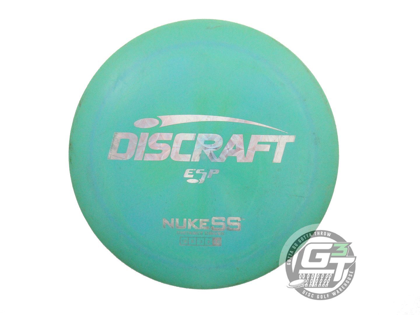 USED Discraft ESP Nuke SS 174g Green-Teal Hypnotic Foil Distance Driver Disc