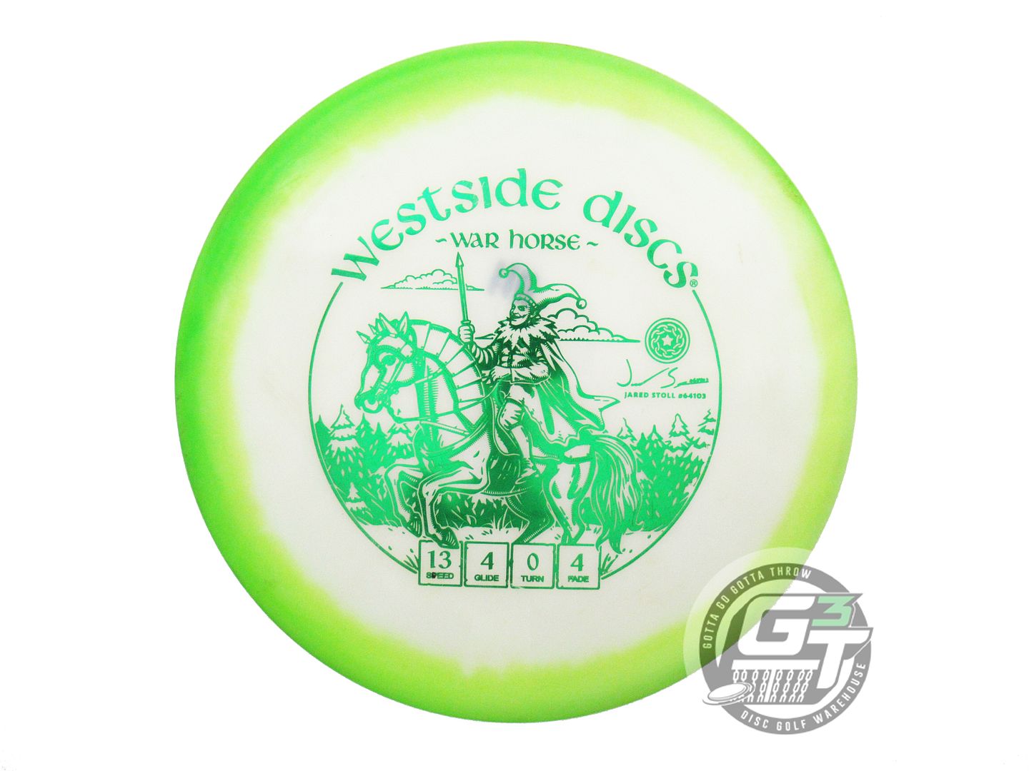 USED Westside Discs [STOLL] VIP Orbit War Horse 175g Lime-White Driver Golf Disc