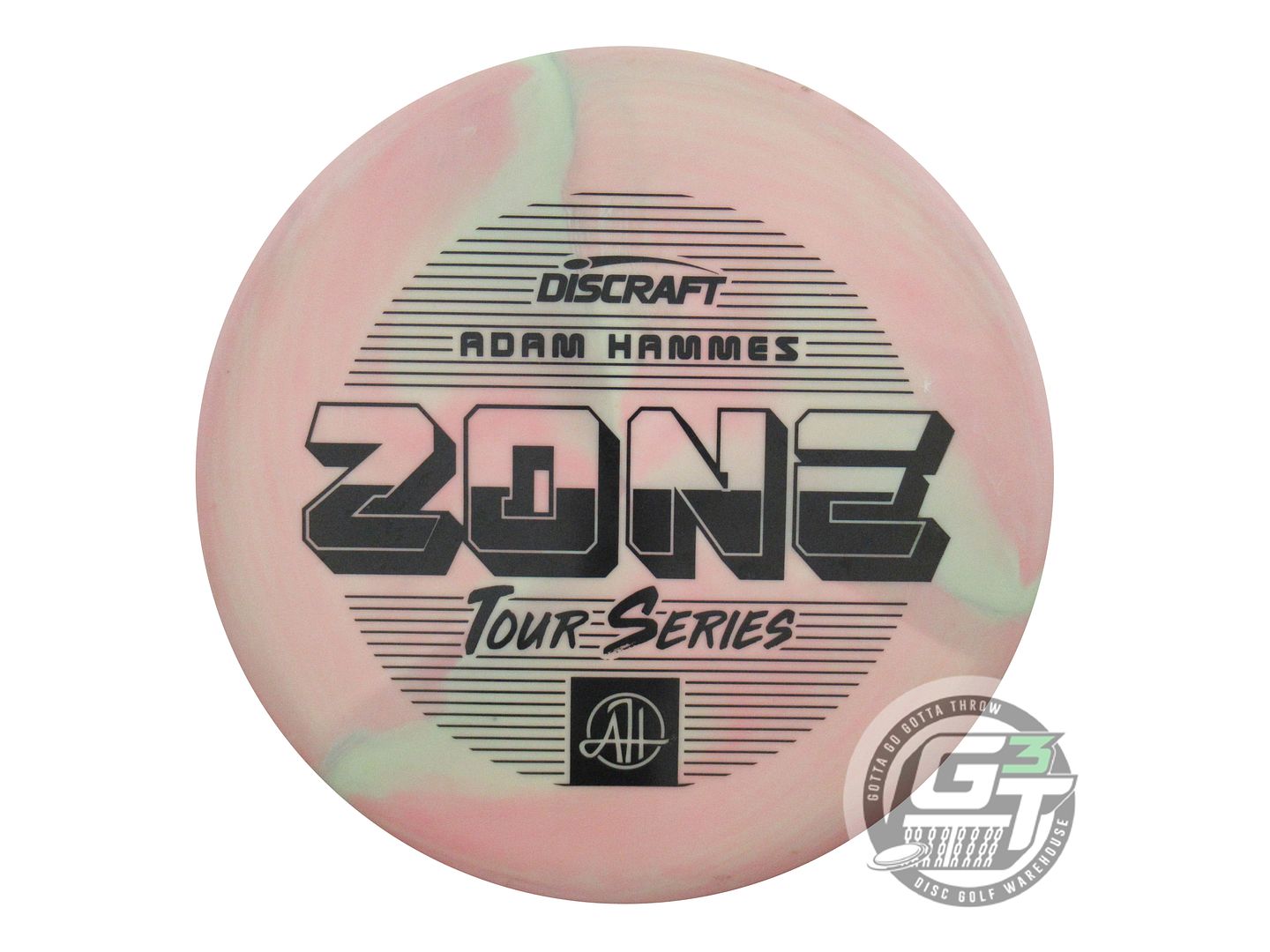 USED Discraft [HAMMES] ESP Zone 174g Pink-Lime Black Stamp Putter Golf Disc