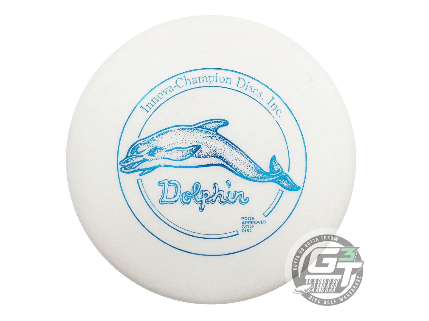 USED Innova DX Dolphin 151g White Blue Foil OOP RARE FLOATS Midrange Golf Disc