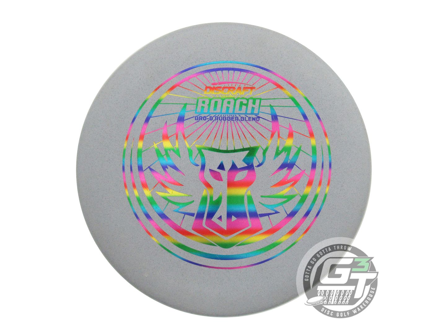 USED Discraft BRO-D Rubber Roach 175g Gray Rainbow Foil Putter Golf Disc