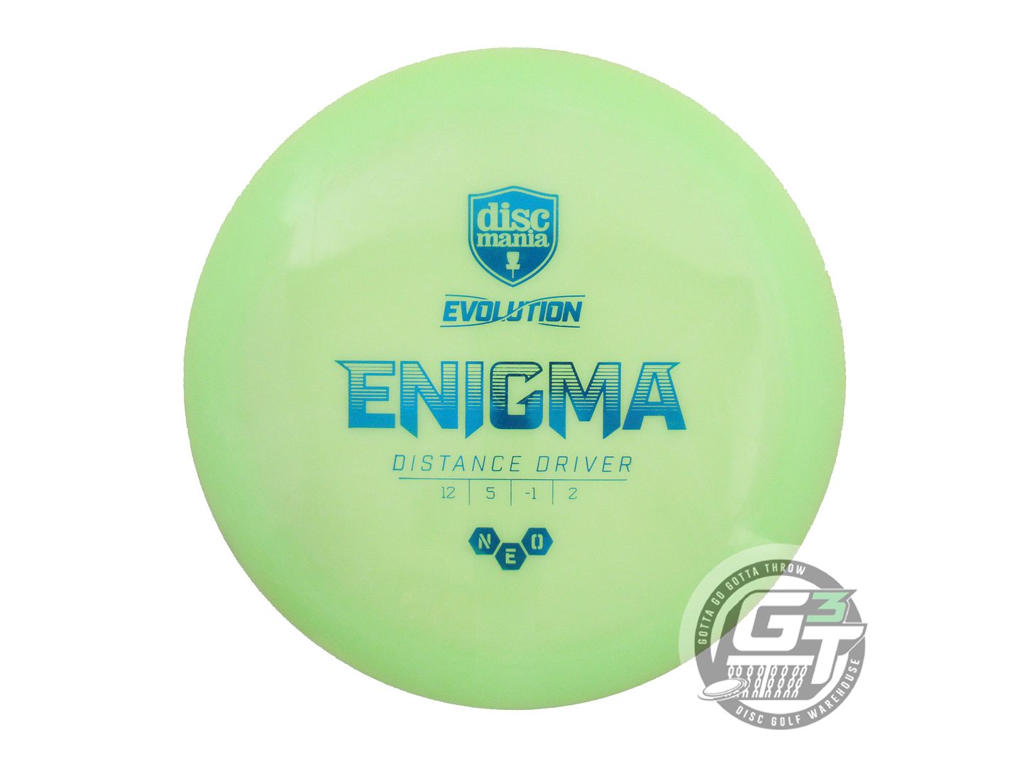 USED DiscMania Neo Enigma 173g Lime Blue Foil Distance Driver Golf Disc