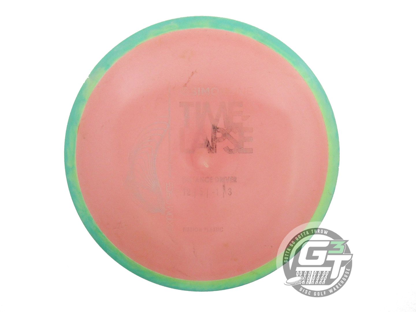 USED Axiom Discs [LIZOTTE] Fission Time Lapse 167g Pink Green Rim Driver Disc