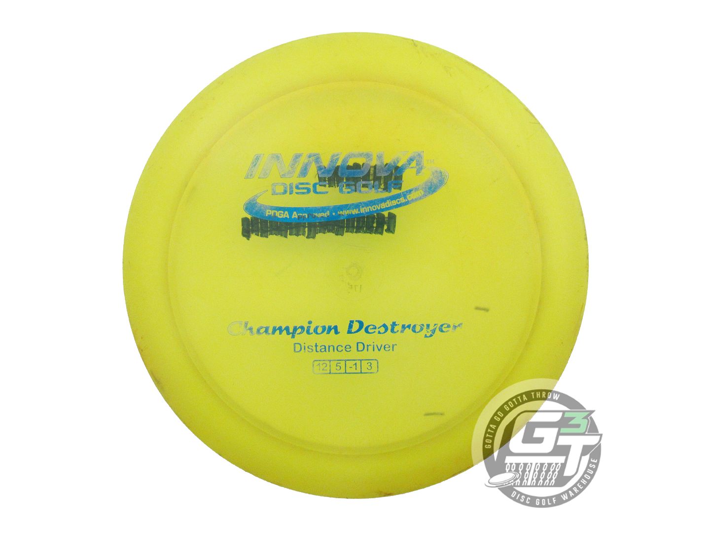 USED Innova Champion Destroyer 175g Yellow Blue Foil Distance Driver Golf Disc