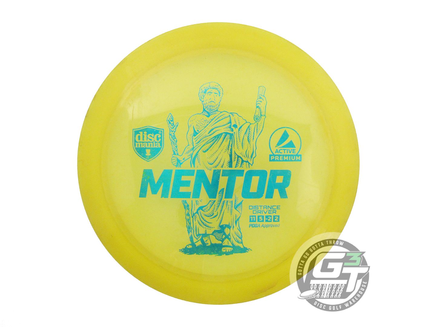 USED DiscMania Active Premium Mentor 174g Yellow Teal Foil Distance Driver Disc