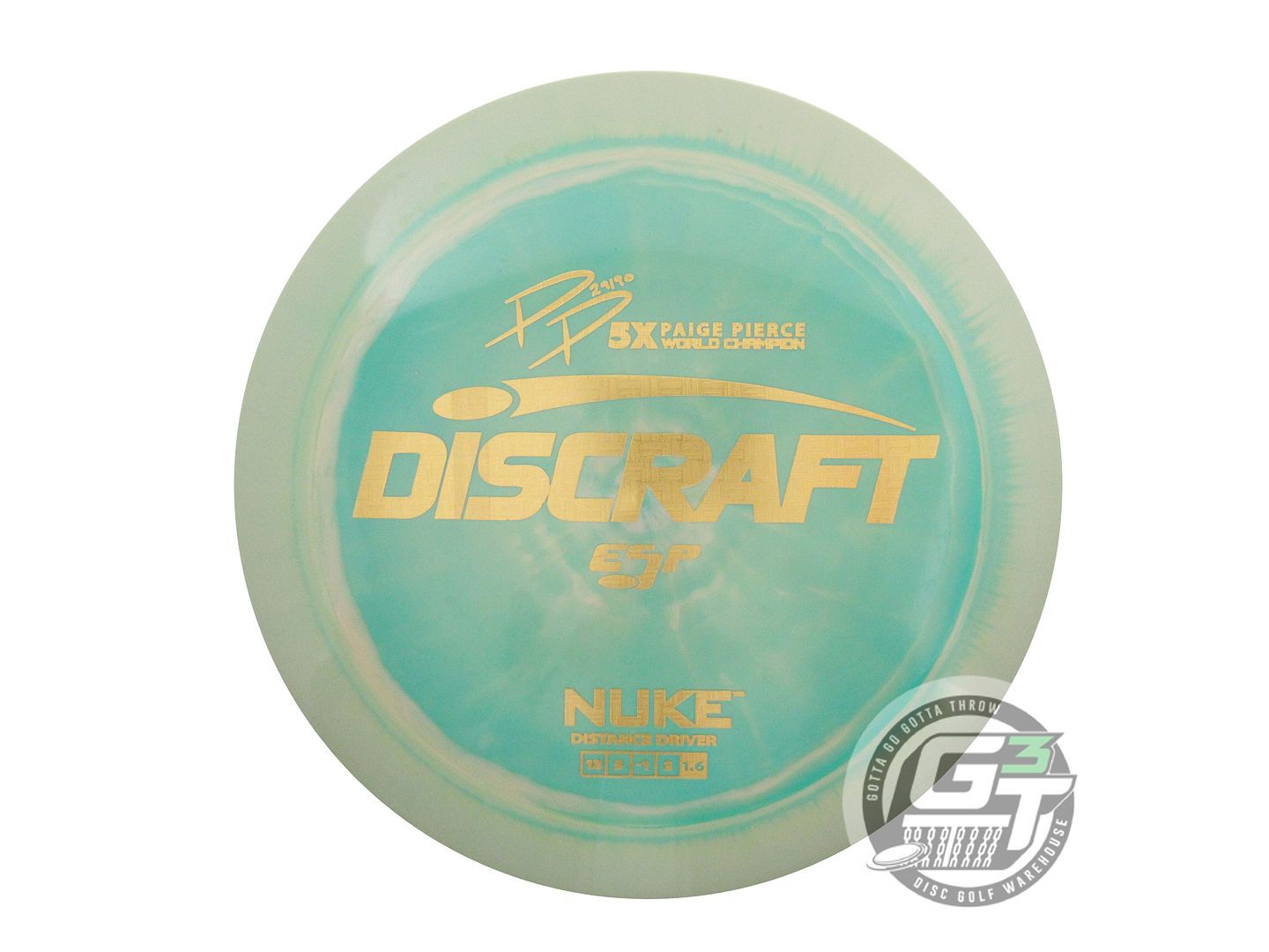 USED Discraft [PIERCE] ESP Nuke 175g Green Gold Bamboo Foil Distance Driver Disc