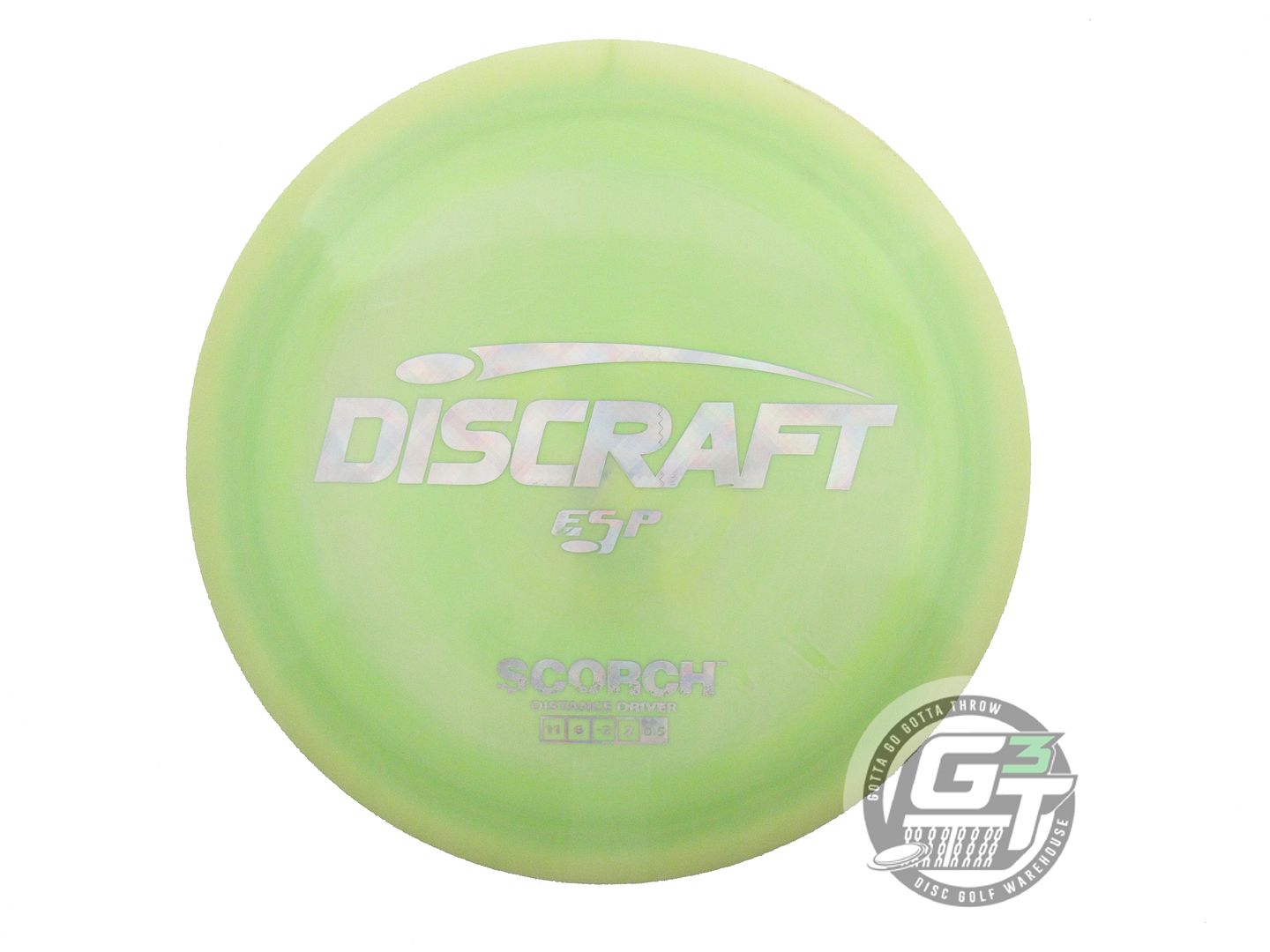 USED Discraft ESP Scorch 170g Lime Silver Pixel Foil Distance Driver Golf Disc