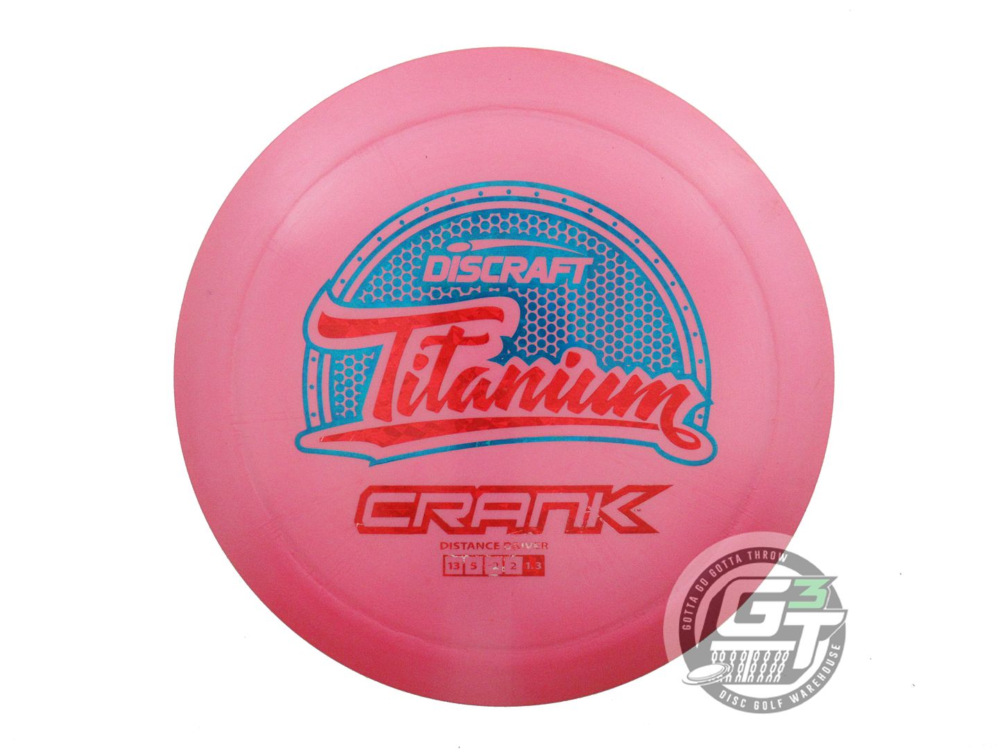 USED Discraft Titanium Crank 175g Pink Blue Foil Distance Driver Golf Disc