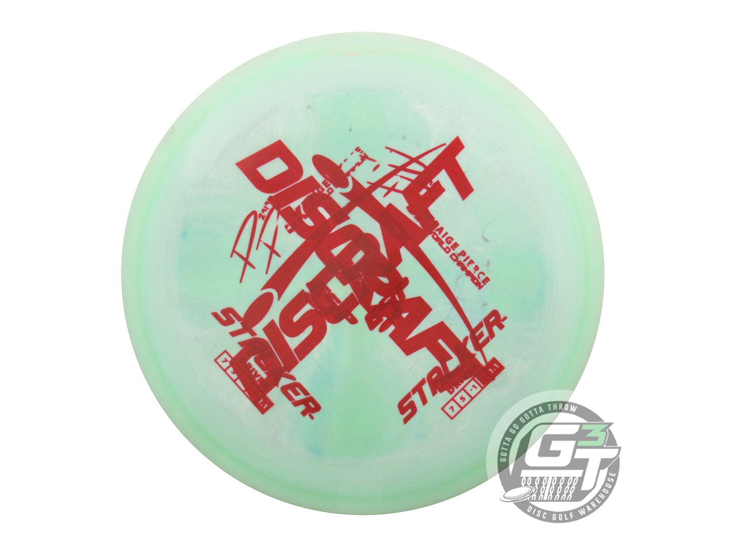 USED Discraft X-OUT [PIERCE] ESP Stalker 178g Lime-Gray Fairway Driver Golf Disc