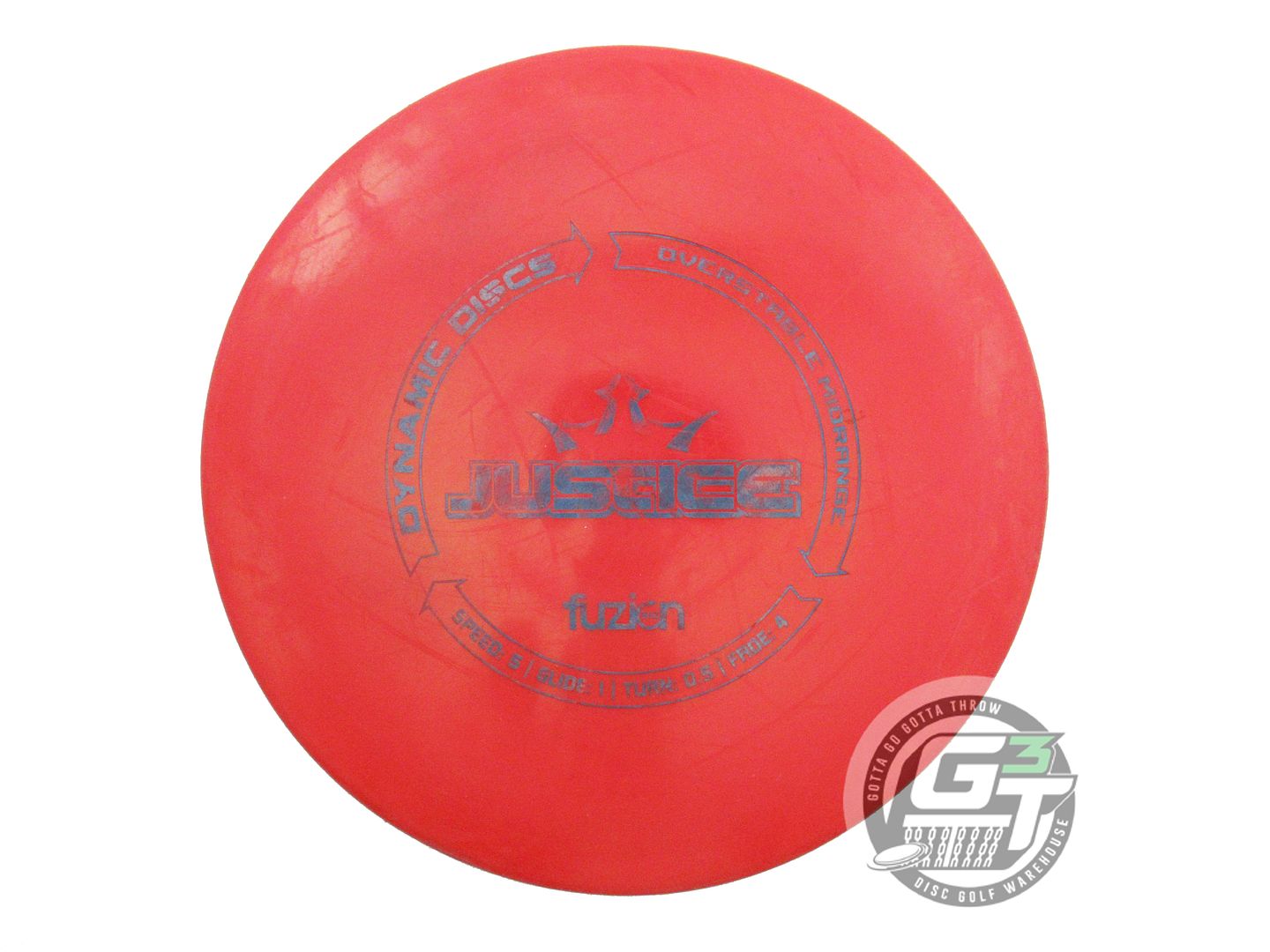 USED Dynamic Discs BioFuzion Justice 167g Red Blue Foil Midrange Golf Disc