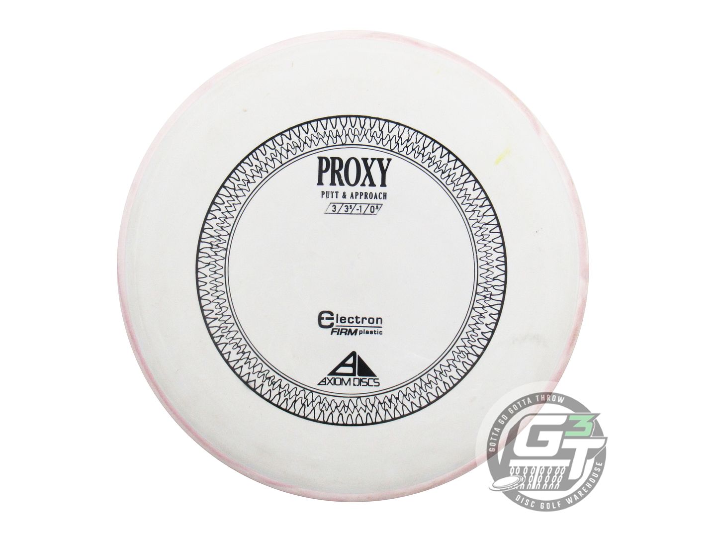 USED Axiom Discs Electron Firm Proxy 175g Lt. Gray Lt. Pink Rim Putter Golf Disc