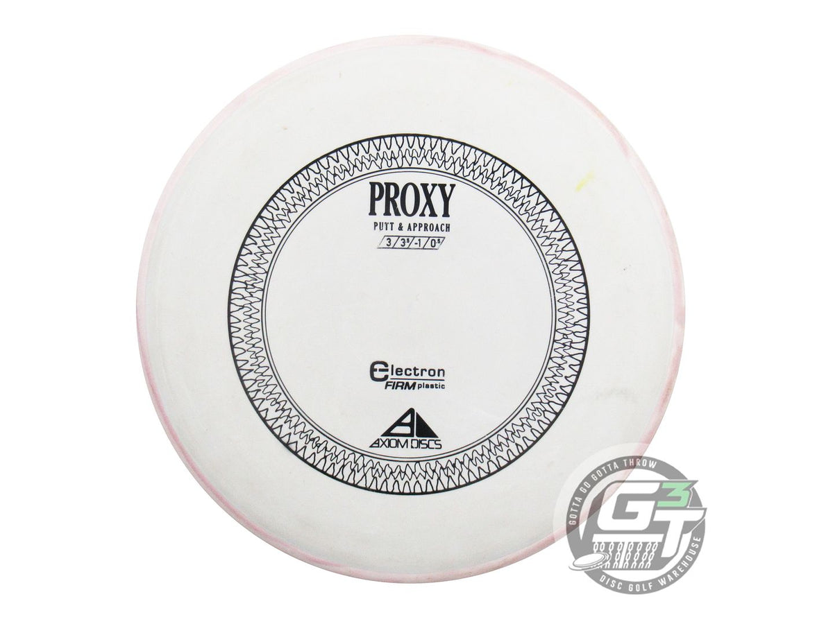 USED Axiom Discs Electron Firm Proxy 175g Lt. Gray Lt. Pink Rim Putter Golf Disc