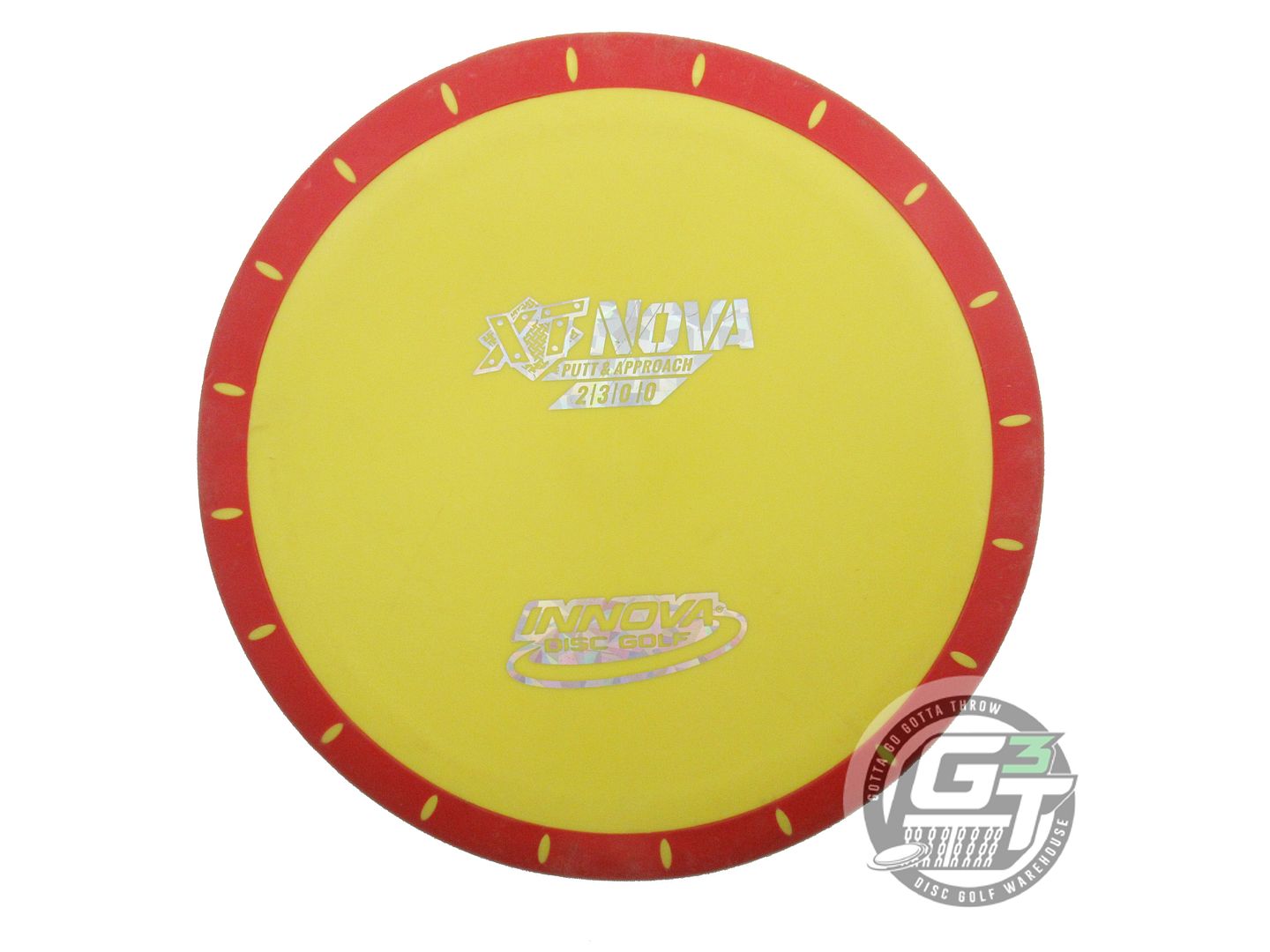 USED Innova XT Nova 175g Yellow Gold Shatter Red Rim Putter Golf Disc