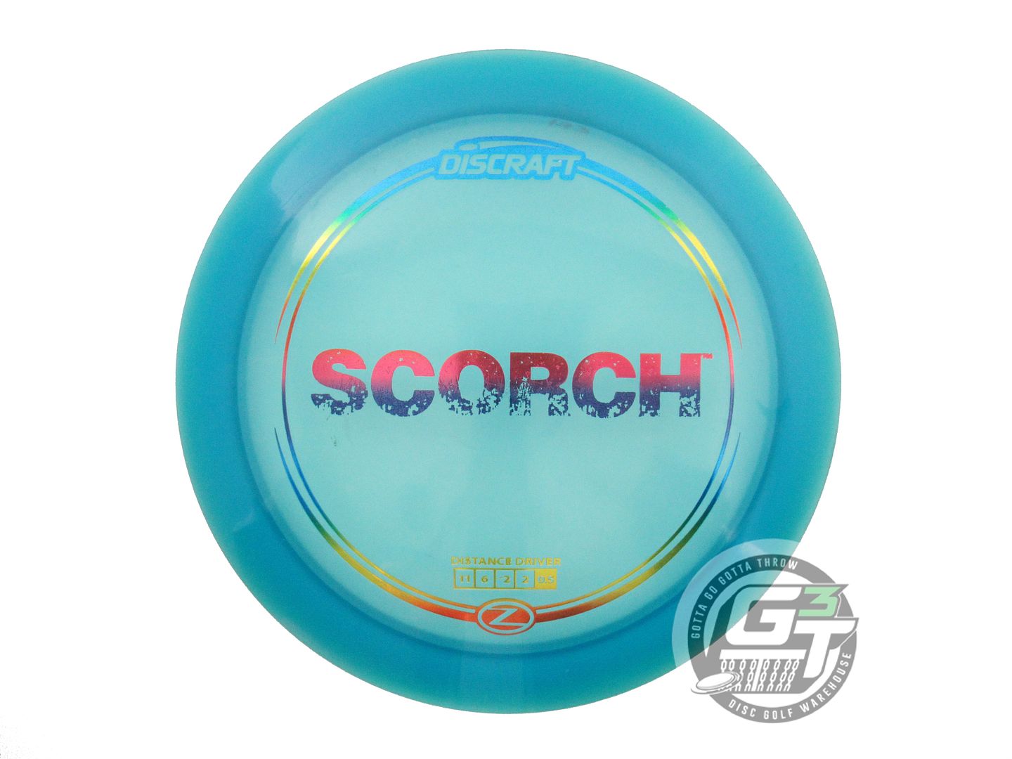 USED Discraft Z Scorch 172g Teal Rainbow Foil Distance Driver Golf Disc