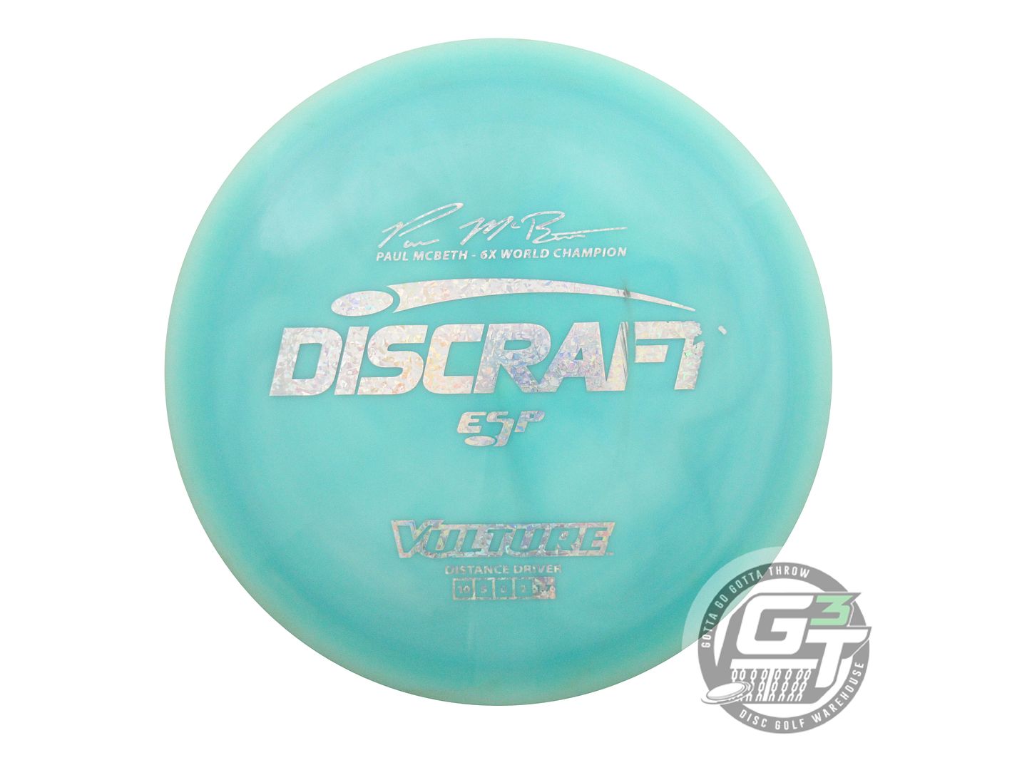 USED Discraft [McBETH] ESP Vulture 175g Seafoam Silver Shatter Driver Golf Disc
