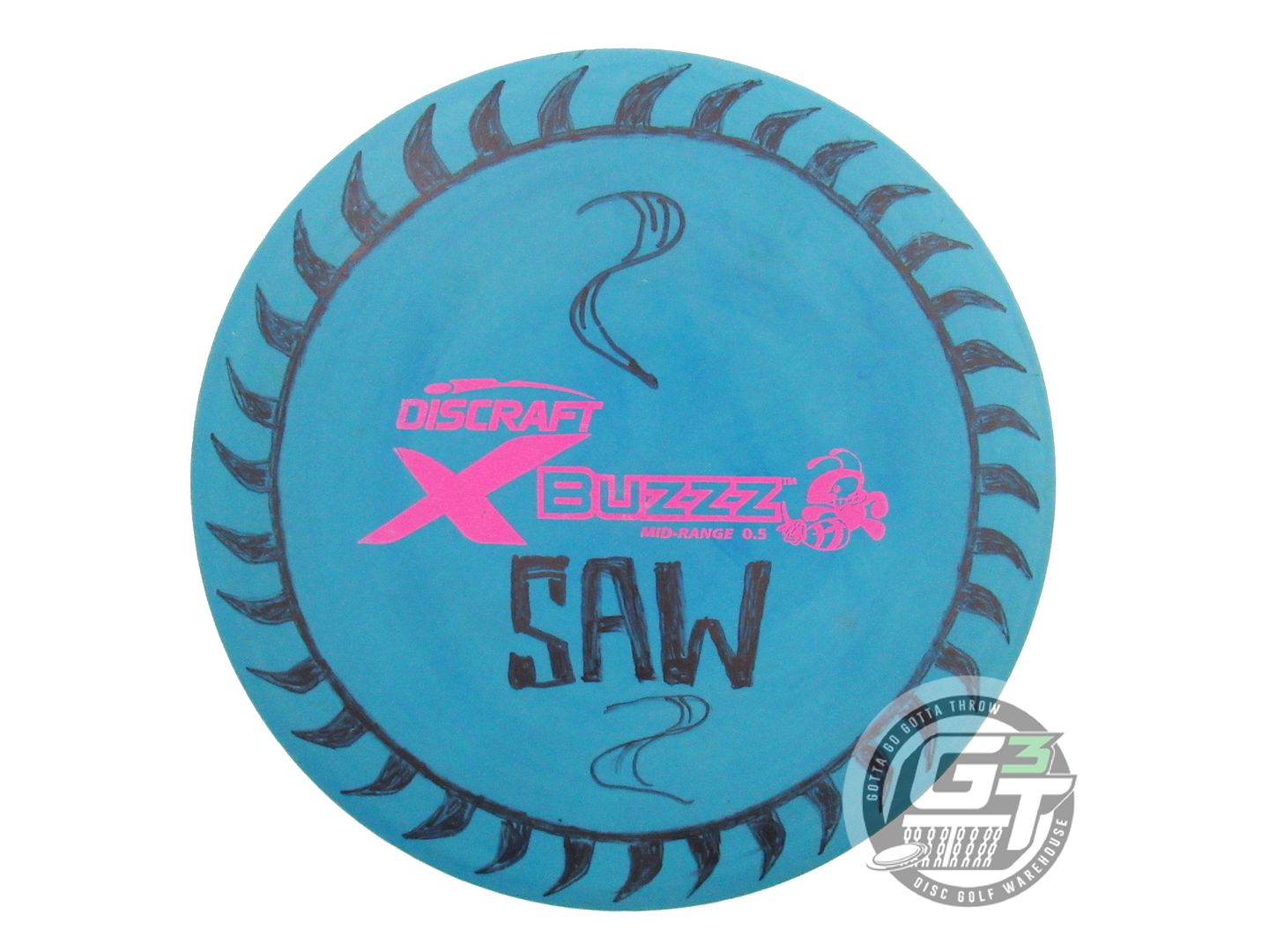 USED Discraft X Buzzz 168g Teal Pink Stamp Midrange Golf Disc