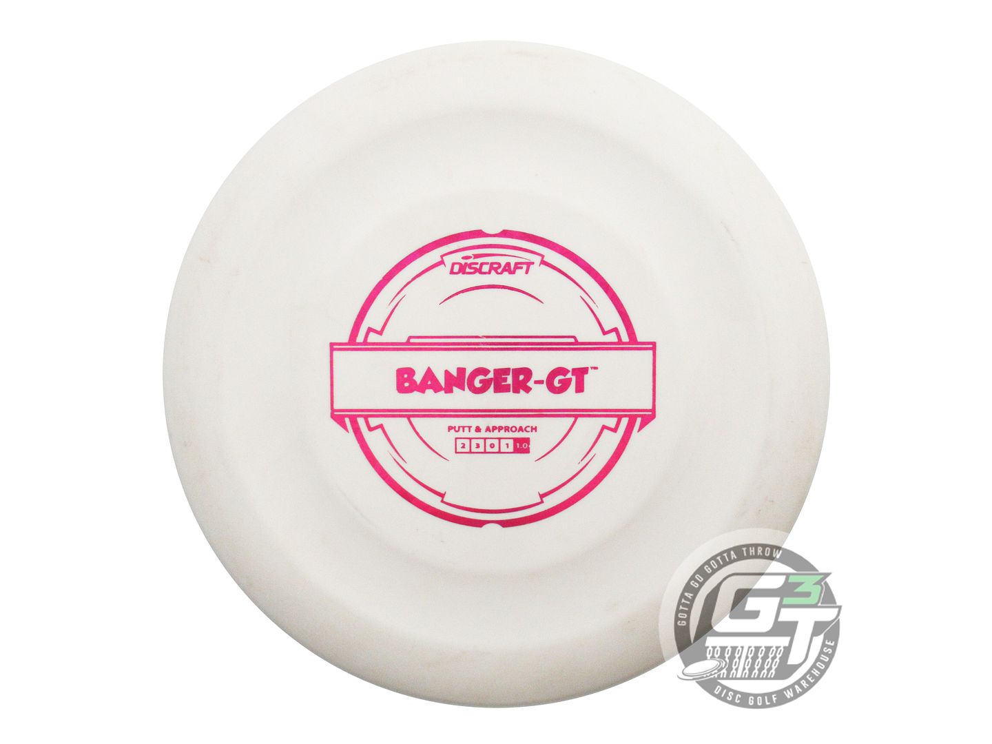 USED Discraft Putter Line Banger GT 174g White Pink Shatter Foil Putter Disc