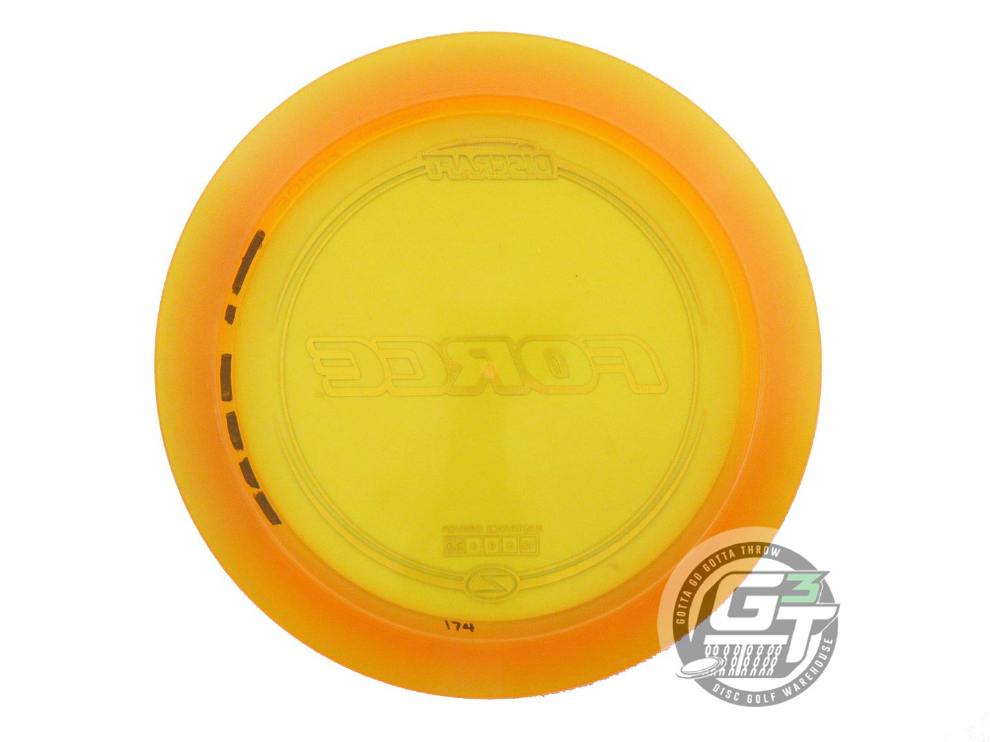 USED Discraft Z Force 174g Marigold Copper Weave Foil Distance Driver Golf Disc
