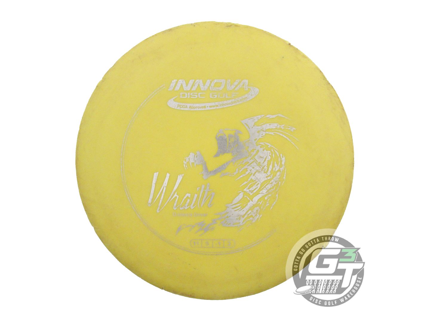 USED Innova DX Wraith 175g Yellow Silver Foil Distance Driver Golf Disc