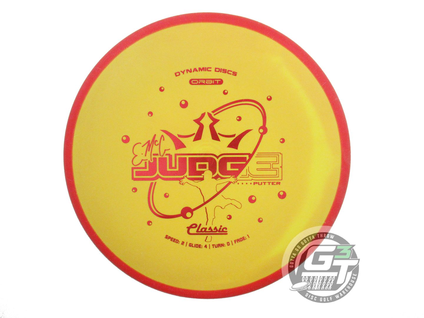 USED Dynamic Discs Classic Orbit EMAC Judge 173g Red-Yellow Putter Golf Disc