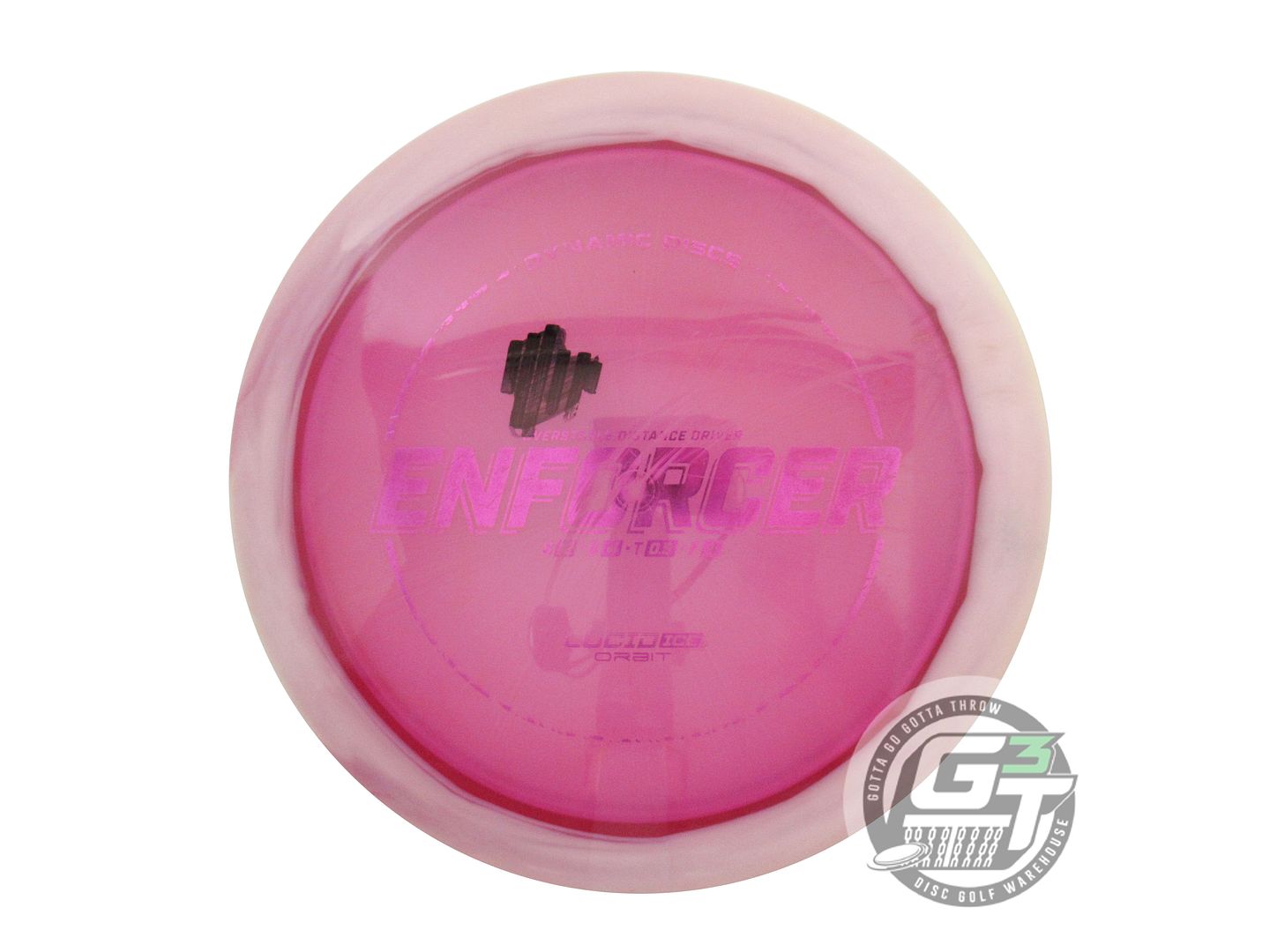 USED Dynamic Discs Lucid Ice Orbit Enforcer 174g White-Purple Driver Golf Disc